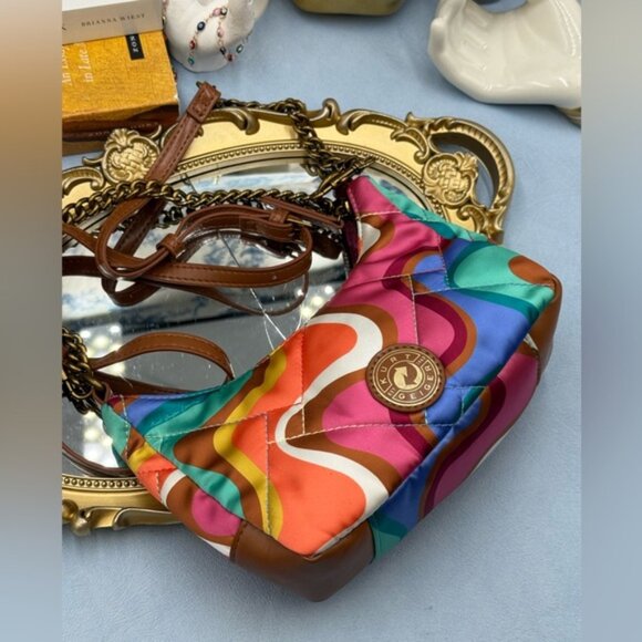🆕 KURT GEIGER LONDON 🧿 NWOT Small Recycled Nylon Multi Crossbody Rainbow Swirl - Picture 9 of 13